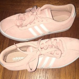Pink adidas tennis shoes